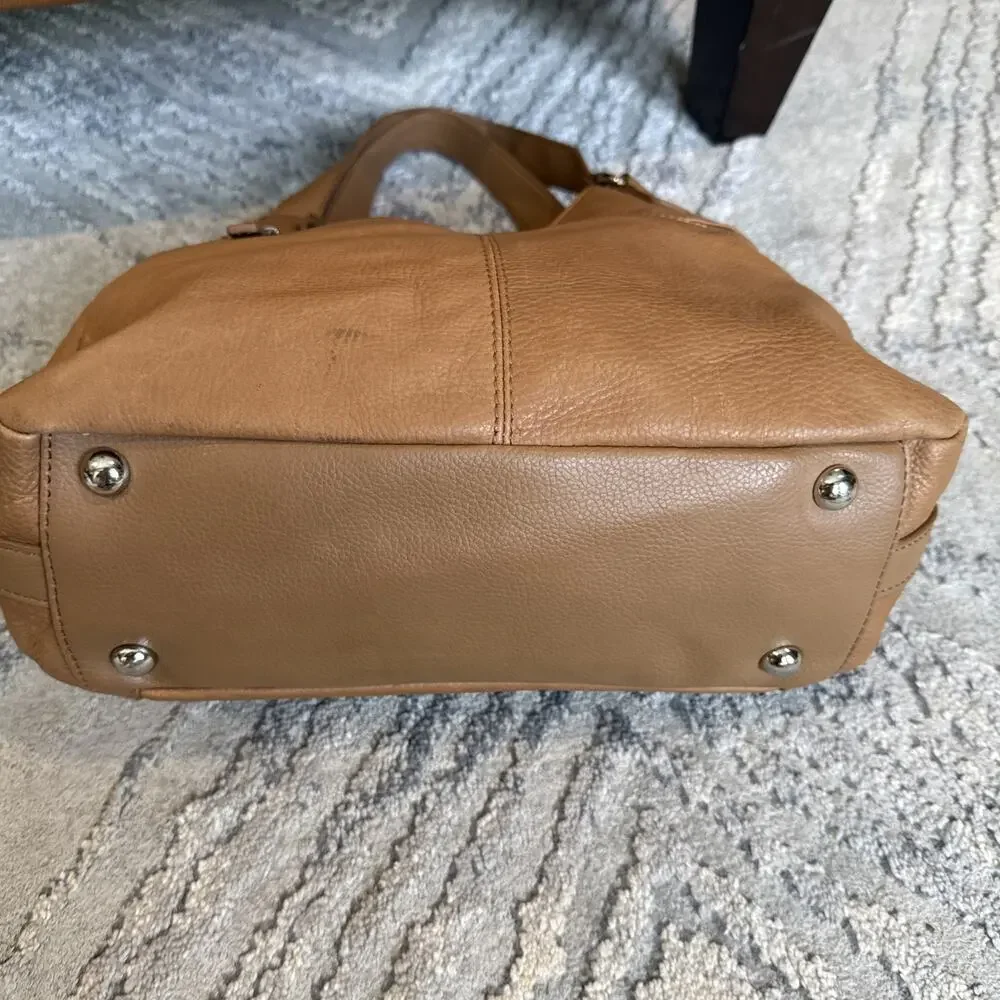 Worthington Genuine Leather Handbag Purse Shoulder Bag Tan